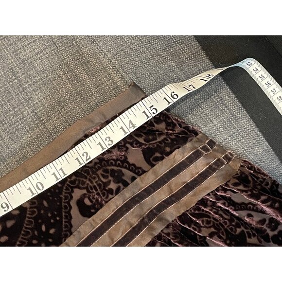 Sundance Brown Velour Midi Skirt Sz 10 - Picture 5 of 8